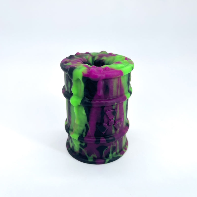 Toxxxik ‘Toxic Splatterfest' #1 GITD super soft (OO20) mini closed-end pen/stroker (trans)