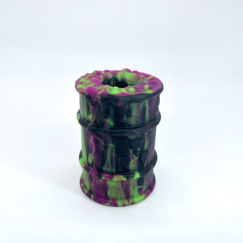 Toxxxik ‘Toxic Splatterfest' #2 GITD super soft (OO20) mini closed-end pen/stroker (trans)