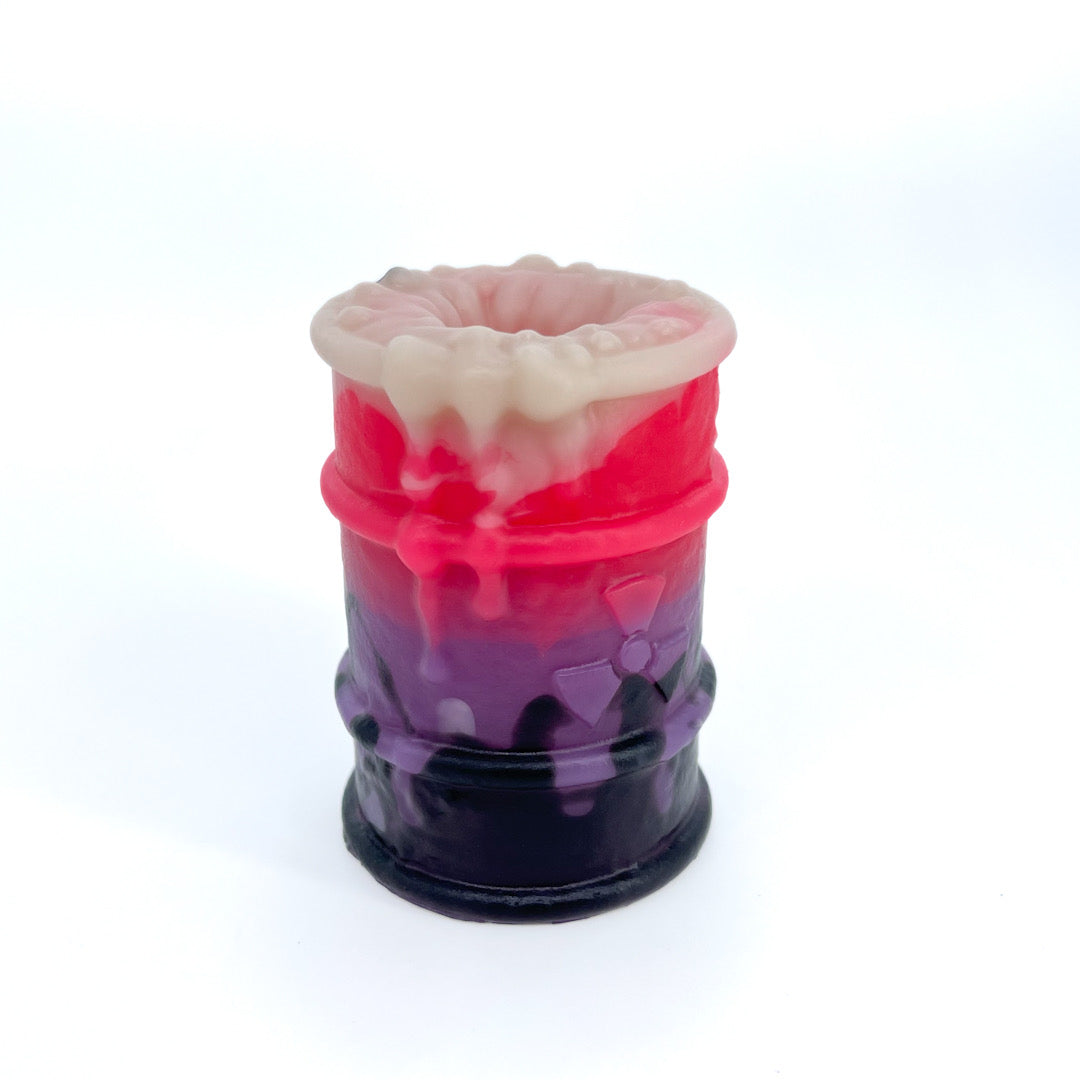 Toxxxik ‘Roll For Necrotic Damage!' soft (OO30) GITD mini closed-end pen/stroker (trans/ftm)