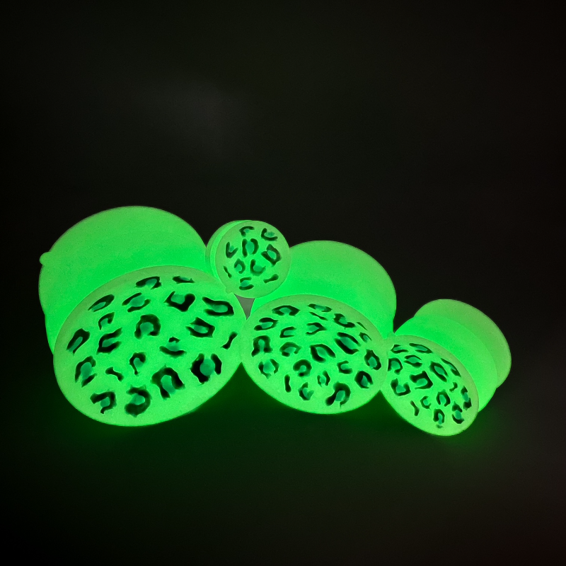 Double-sided suction cup 'Slime Leopard' UV/GITD medium