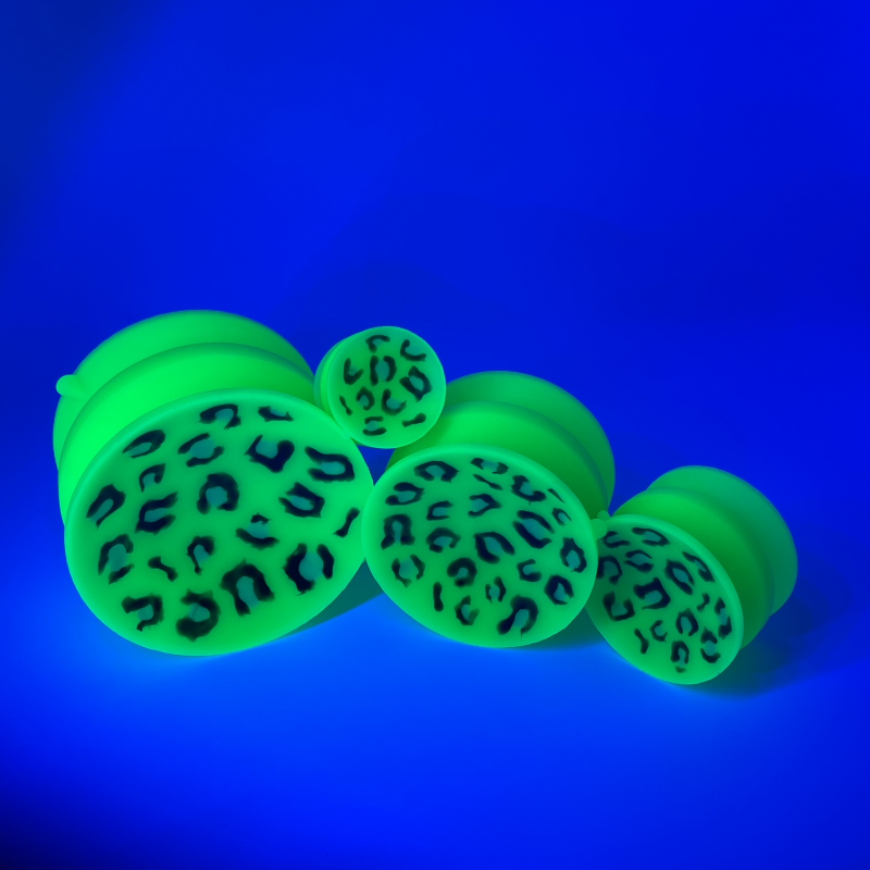 Double-sided suction cup 'Slime Leopard' UV/GITD mini