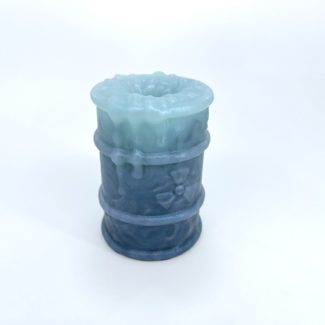 Toxxxik ‘Roll For Frost Damage!' #2 soft (OO30) GITD mini closed-end pen/stroker (trans/ftm)