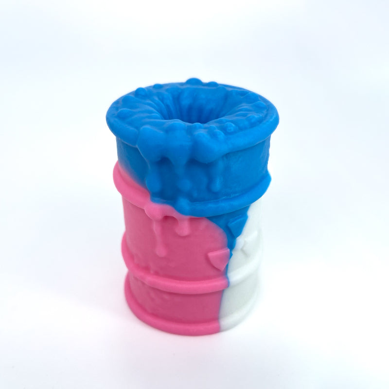 Toxxxik ‘Trans Pride' #3 super soft (OO20) mini closed-end pen/stroker (trans/ftm) GITD