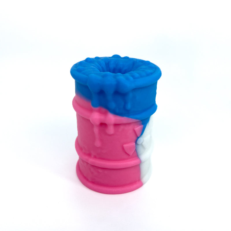 Toxxxik ‘Trans Pride' #4 super soft (OO20) mini closed-end pen/stroker (trans/ftm) GITD