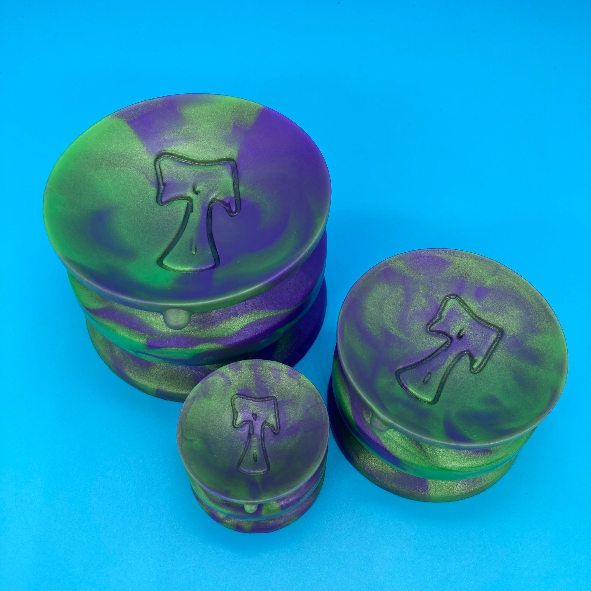 Halloween green/purple ribbons double-sided suction cup set mini/small/medium