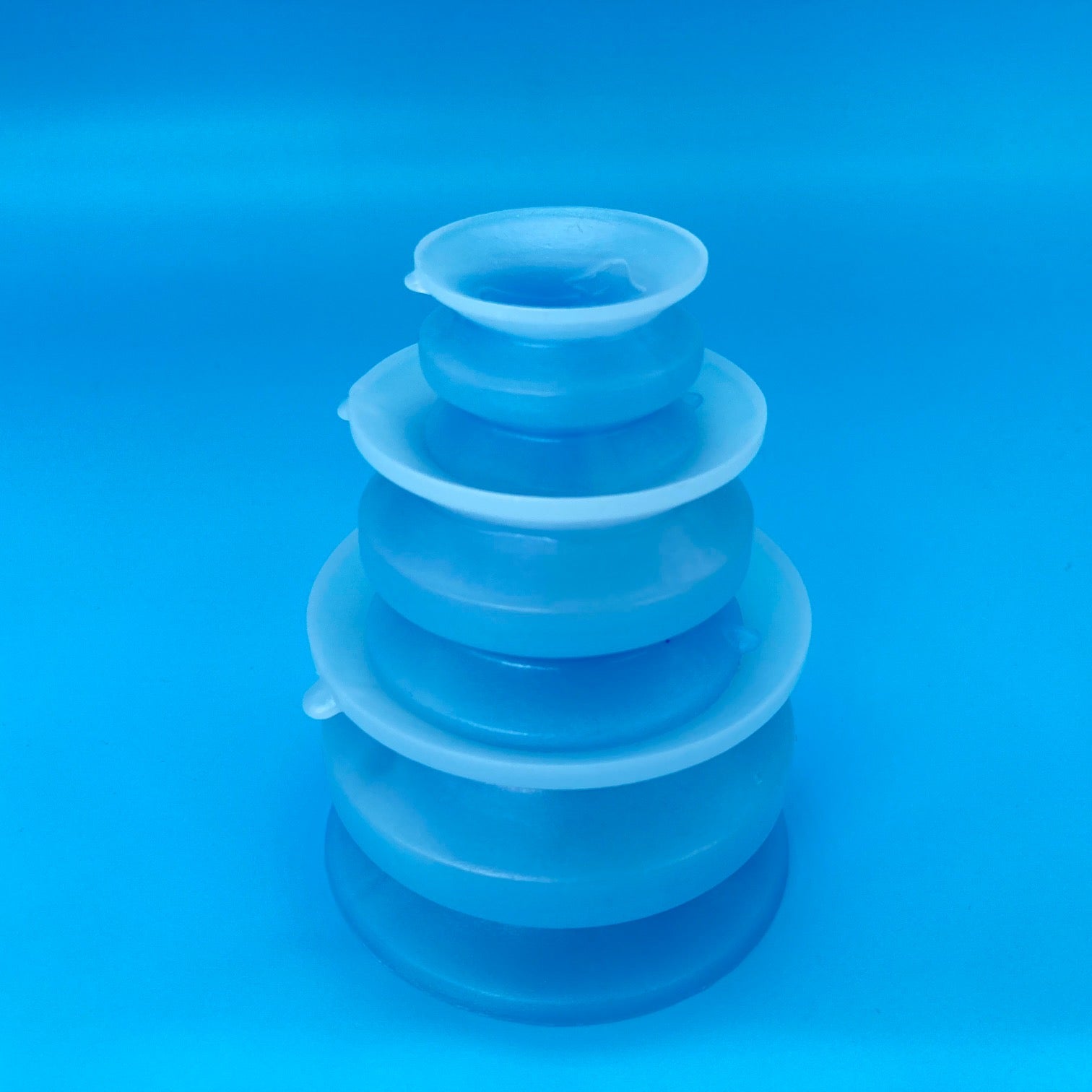Icy blue double-sided suction cup set mini/small/medium