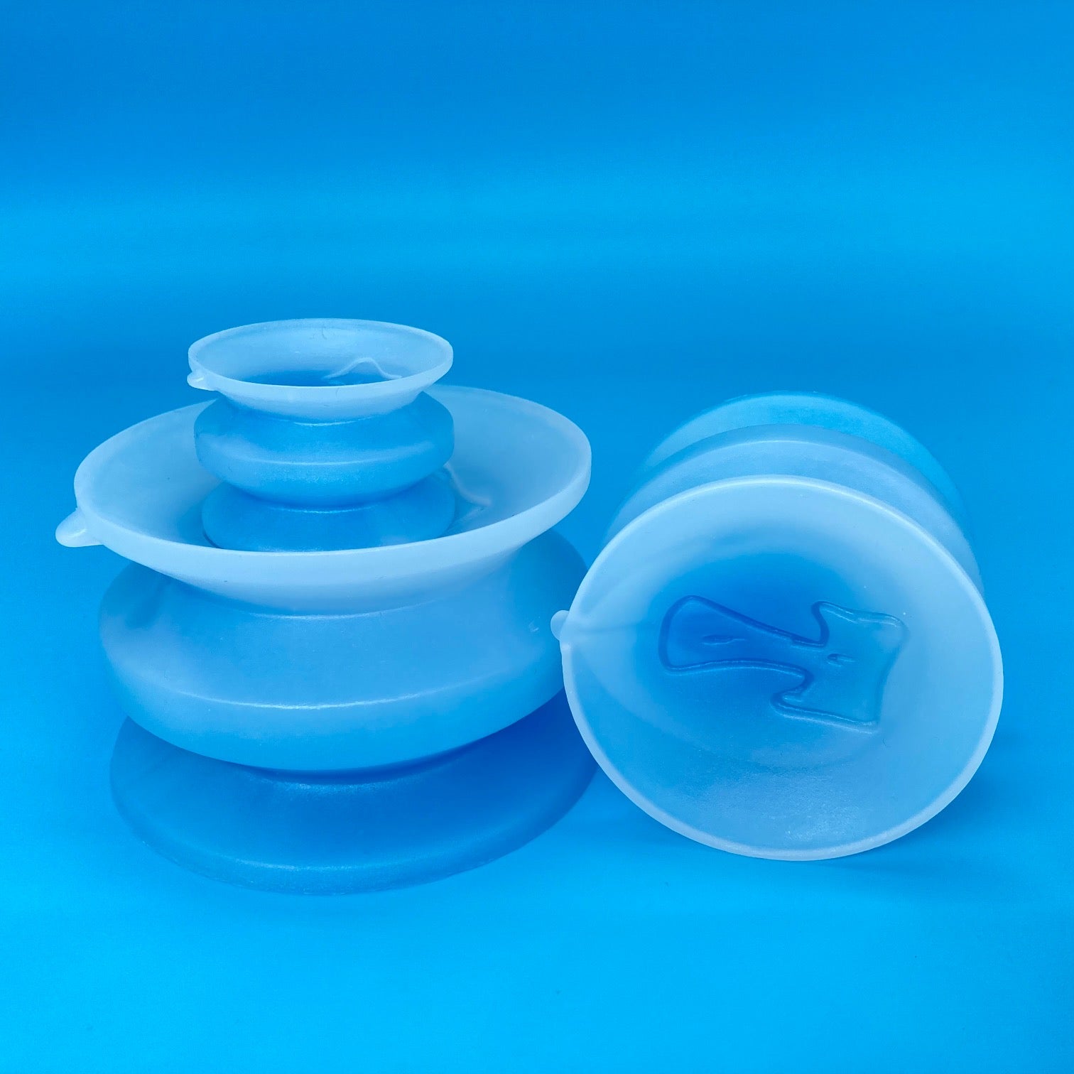Icy blue double-sided suction cup set mini/small/medium